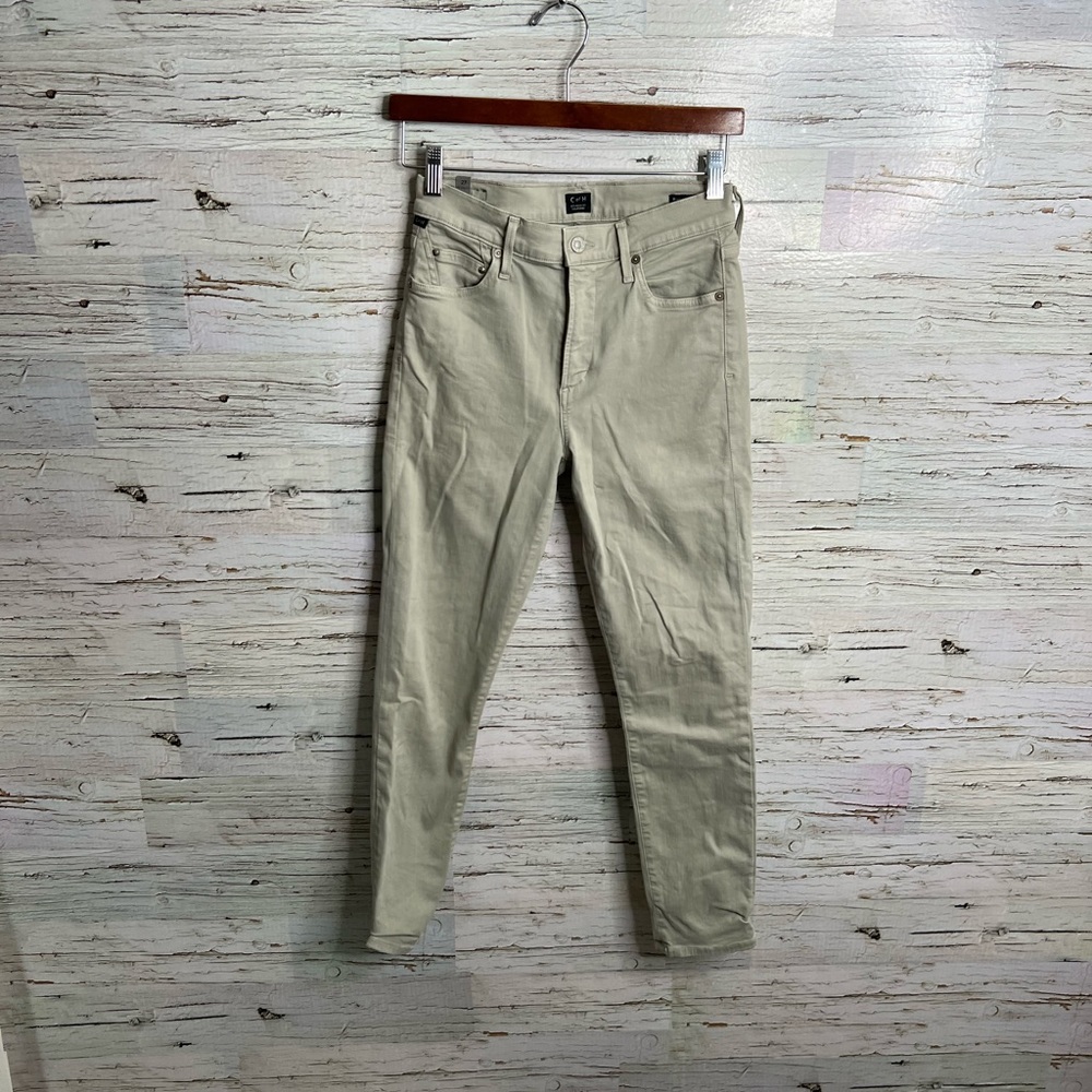 Citizens of humanity tan brown high rise rocket crop jeans size 27